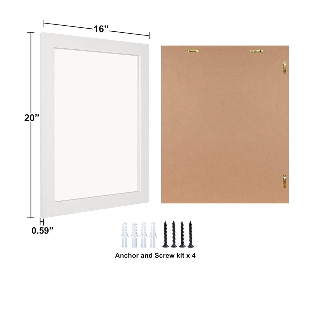 NEW‎ Amazon Basics 16" x 20" Rectangular Wall Mirror with White Trim